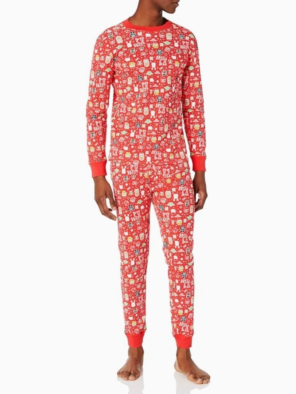 STAR WARS Pajama Set Red 2 Piece Long Johns Shirt XS
